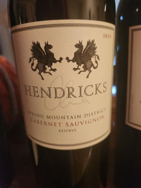 Hendricks Cabernet Sauvignon Reserve Spring Mountain District Usa