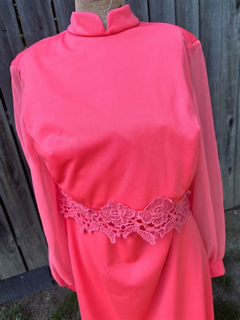 Vintage Hot Pink S Maxi Dress Etsy
