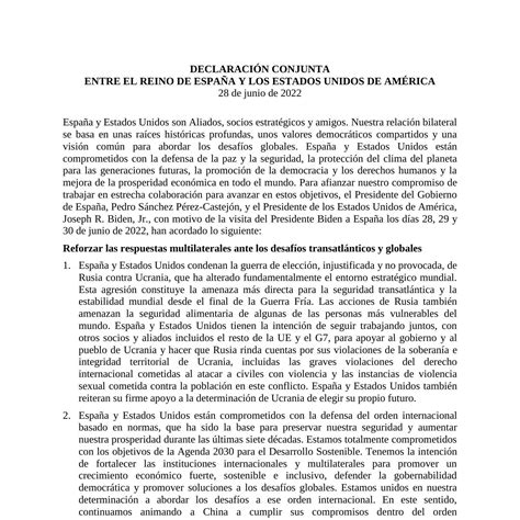 Declaración Conjunta entre España y Estados Unidos pdf DocDroid