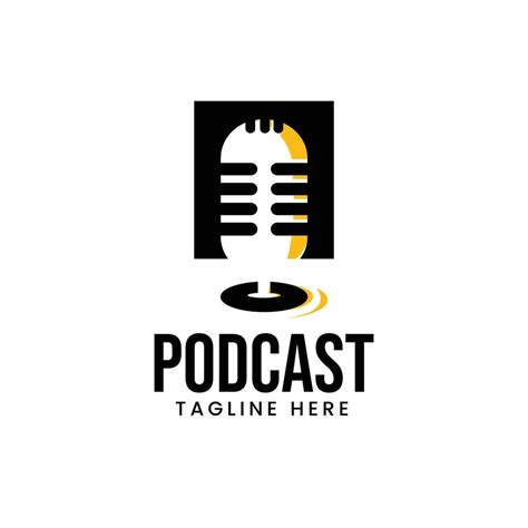 podcast logo template illustration  vector art  vecteezy