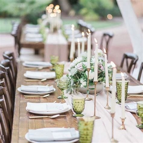 Earthy Tablescape At Royal Palms In Arizona With Green Vintage Goblets