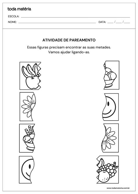 Atividade De Pareamento Para Autista - Atividades de pareamento para alunos com autismo (para imprimir) - Toda ...