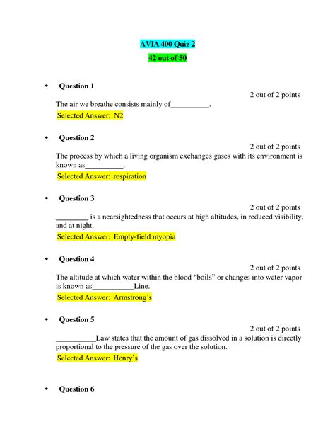 SOLUTION Avia 400 Quiz 2 Studypool