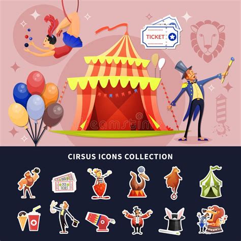 Персонажи из мультфильма цирка Иллюстрация вектора - иллюстрации ...