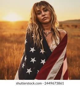 Miley Cyrus Long Blonde Hair Standing AI Generated Image 2449673861 Shutterstock