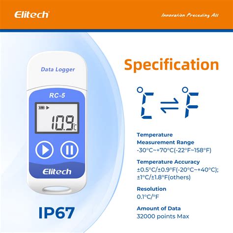 Elitech Rc 5 Usb Temperature Data Logger Recorder 32000 Points High Accuracy