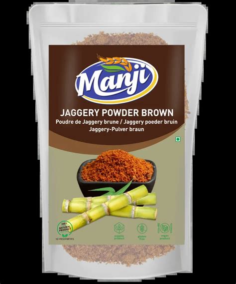 Manji Jaggery Pulver Braun 500 G Indian Food Store