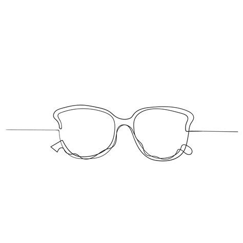 continuous line drawing glasses illustration 43032133 Vector Art at ...