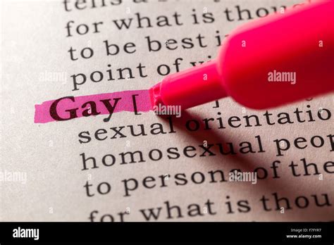 Fake Dictionary Dictionary Definition Of The Word Gay Stock Photo Alamy