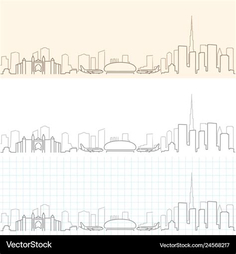 Dubai hand drawn skyline Royalty Free Vector Image