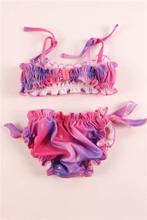 Unicorn Kız Çocuk Bikini Takım Mor