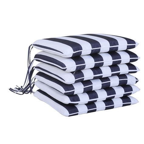 Lot De Coussins Galettes D Assise Pour Chaises Bleu Blanc Ray