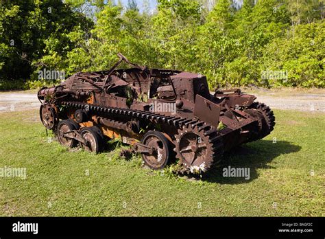 Japanese Tank Of Ii World War Peleliu Island Micronesia Palau Stock
