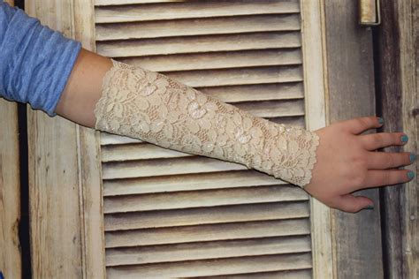 Nude Tattoo Cover Up Nude Arm Sleeve Nude Lace Cuff Wrist Etsy