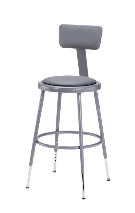 Nps High Adjustable Height Heavy Duty Vinyl Padded Steel Stool