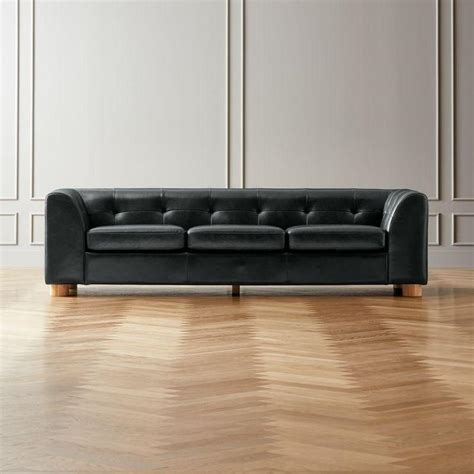 Black Leather Recamier Sofa | Baci Living Room