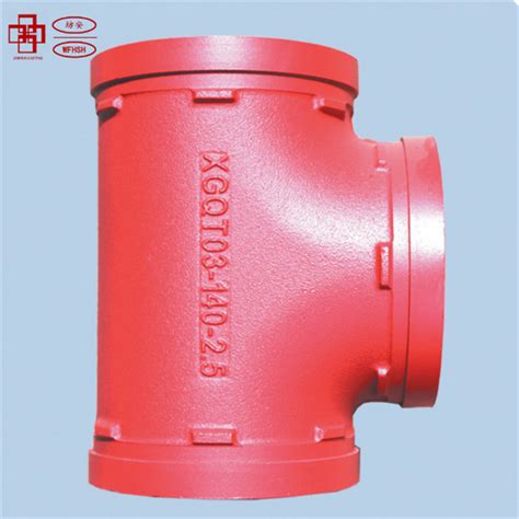 UL FM Grooved Ductile Iron Fittings Equal Tee For Aboveground Fire