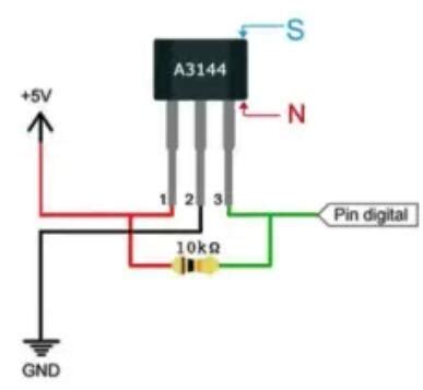 A3144 Hall Effect Sensor: Datasheet, Circuit and Pinout