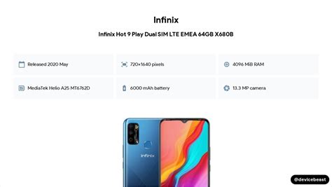Infinix Hot 9 Play Dual SIM LTE EMEA 64GB X680B Full Device