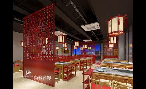 140平米新中式串串火锅店装修效果图 串串香 餐饮装修 尚泰装饰设计