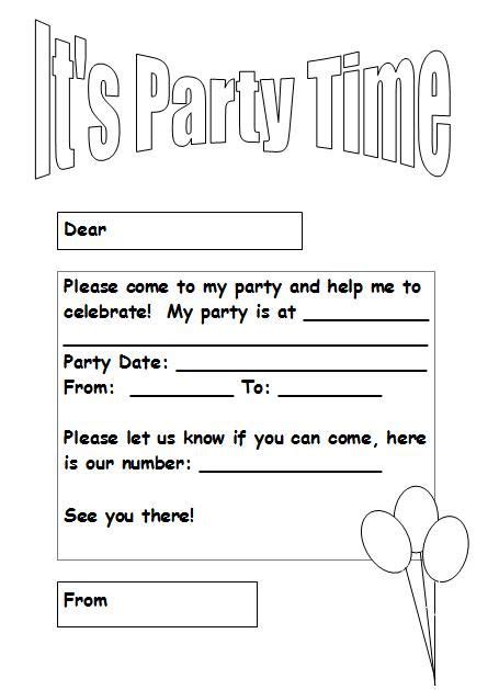 Black And White Printable Birthday Invitations