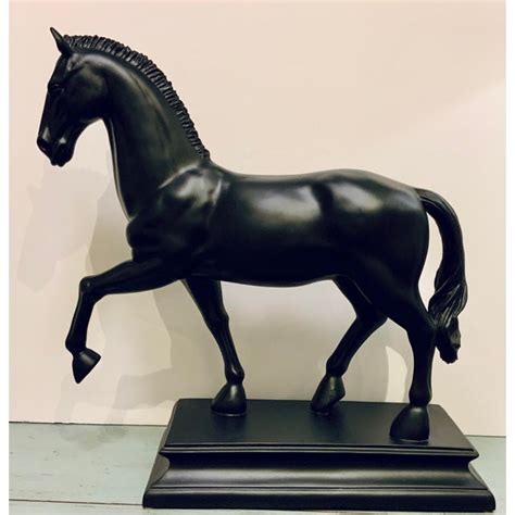 Large Matte Black Horse Sculpture | Chairish