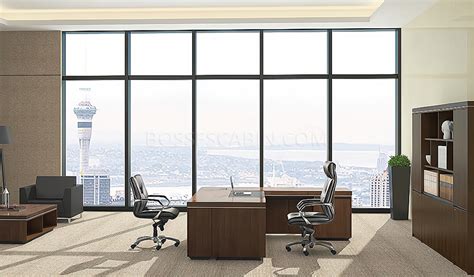 Office Desk In Walnut Veneer L Shape Office Tables Bosss Cabin