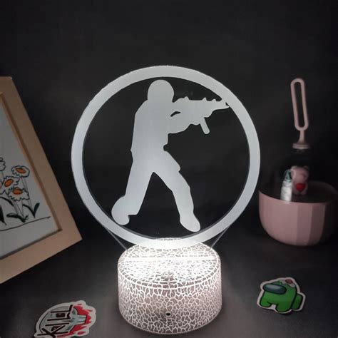 CS GO Counter Strike LOGO Gry Mark 3D Lampy Neon Led RGB Lampki Nocne