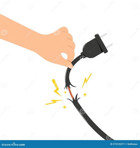 Do Not Touch Damaged Electrical Wires With Wet Hands Vector Black And