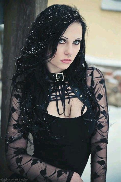 Goth Outfit Idea For Female With Sheer Black Top On Stylevore