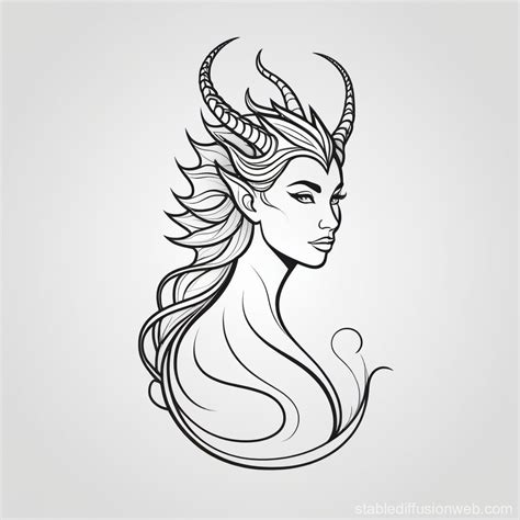 Humanoid Female Dragon Logotype Stable Diffusion Online