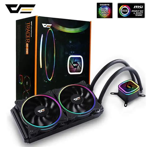 Darkflash Dt360 Water Liquid Cooling Cooler Radiator With 120mm Led Rainbow Computer Case Fan