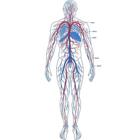 human circulatory system diagram  labeled arteries premium ai