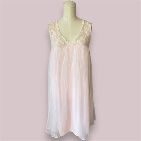 Vintage Intimates Sleepwear Vintage S Babydoll Light Pink Lingerie Lace Sissy Nightie