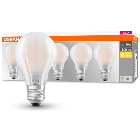 Комплект 5 крушки Led Osram A60 E27 7w 60w 806 лумена Матови