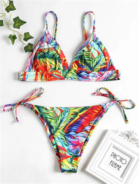 Padded Swimwear Beach Suit Tropical Tie Side Bikini Brazilian Biquni