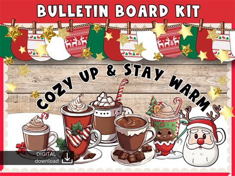Hot Cocoa Bulletin Board Christmas Mugs Bulletin Board Decor Christmas Bulletin Board