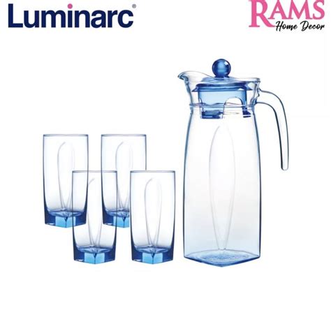 Hotluminarc Pcs Water Glass Set Jug Set Ice Blue Lazada