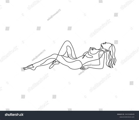 Nude Woman Face Abstract Silhouette Continuous Stock Vector Royalty Free 2415346649 Shutterstock