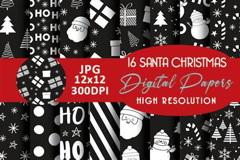 Black And White Christmas Digital Papers Graphic By Grafixeo Creative