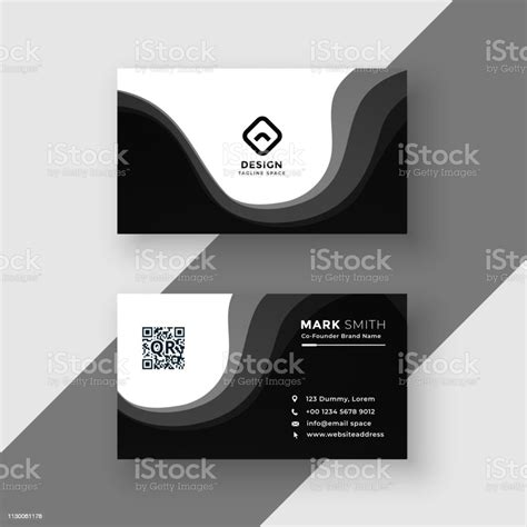 Modern Black Business Card Template Stock Illustration Download Image