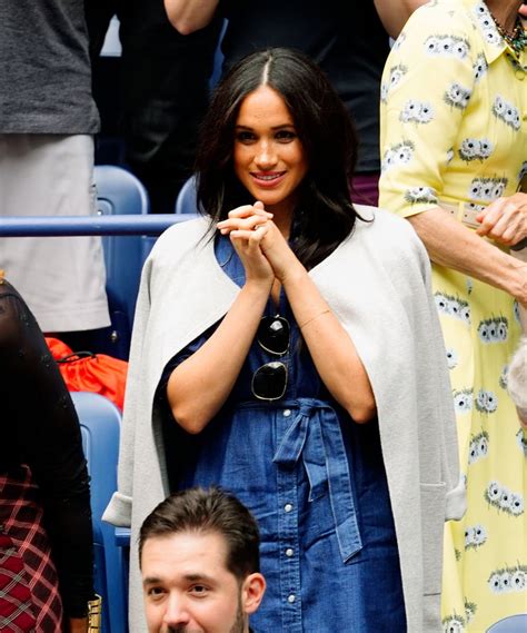 Meghan Markle Wearing A Denim Dress At The Us Open Meghan Markle Wears Denim Dress At The 2019