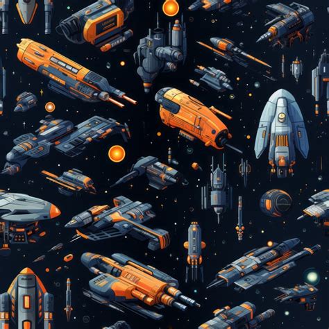 Futuristic Spaceship Delight Seamless Pattern Design for Download