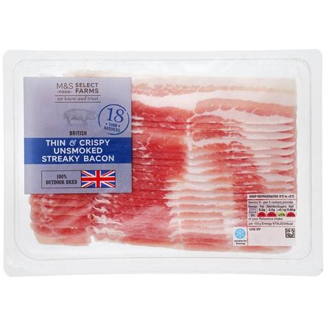 Mands Select Farms 18 Unsmoked Streaky Bacon Rashers Ocado