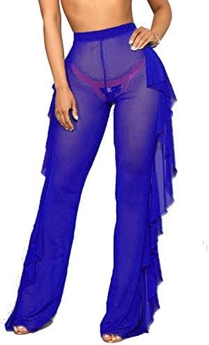 Bebiullo Women S Perspective Sheer Mesh Pants Swimsuit Bikini Bottom