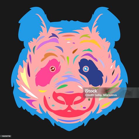 Kepala Panda Di Tangan Digambar Gaya Warna Sketsa Terisolasi Pada Latar
