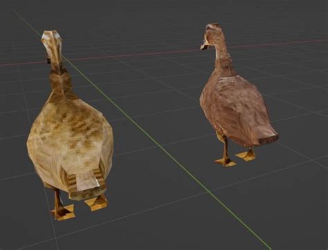 3D Model 2 Ducks Ps1 Retro Style Low Poly Models VR AR Low Poly