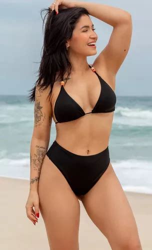 Biqu Ni Cortininha Bojo E Calcinha Hot Pants Preto Parcelamento Sem Juros