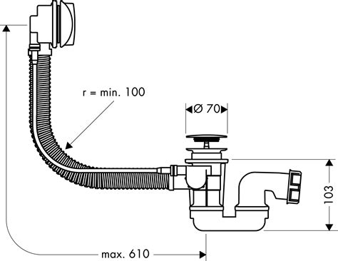 Hansgrohe Basic Set For Bath Filler With Waste And Overflow Flexaplus