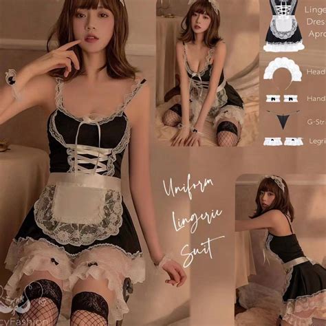 Jual Kode Unm Sl Lingerie Sexy Cosplay Maid Uniform Sexy Lingerie Cosplay Pelayan Baju